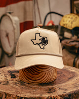 Embroidered Trucker Hat | Texas Outline Dove | Khaki | Manready Mercantile