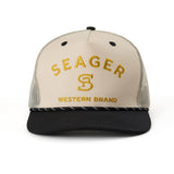Branded Trucker Snapback | Black & White | Seager Co.