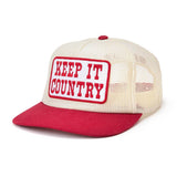 Keep It Country All Mesh Trucker Snapback | Cream + Red | Seager Co.