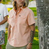 Crosscut Deluxe Shortsleeve Shirt | Seagrass : Coral Oxford | Howler Bros