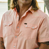 Crosscut Deluxe Shortsleeve Shirt | Seagrass : Coral Oxford | Howler Bros