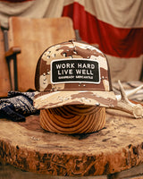 112 Richardson Hat | Work Hard Live Well | Black + White | Manready Mercantile