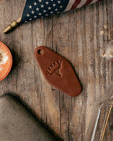 Leather Motel Key Tag | Longhorn | Manready Mercantile