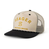 Branded Trucker Snapback | Black & White | Seager Co.