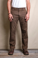 Deck Pant | Brown Herringbone Dobby | Freenote Cloth