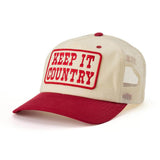 Keep It Country Mesh Trucker Snapback | Cream + Red | Seager Co.