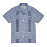 Guayabera Shirt | Pictographs : Washed Indigo Chambray | Howler Bros