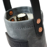 Wine Tote | Charcoal Waxed Canvas | Hardmill